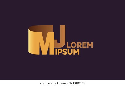 MJ letters logo, M and J letters logo alphabet design.