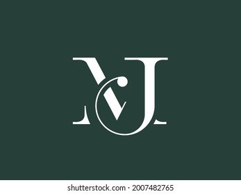 MJ logo with classic modern style for personal brand, wedding monogram, etc.