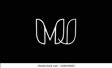 MJ logo design template vector illustration
