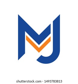 MJ logo initial letter design template vector illustration