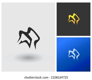 Monograma de la forma de la letra del logotipo de MJ