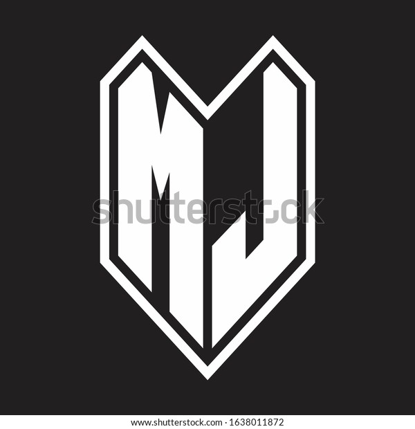 Mj Logo Monogram Emblem Line Style Stock Vector Royalty Free 1638011872 4566