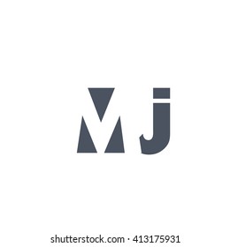 MJ Logo. Vector Graphic Branding Letter Element. White Background