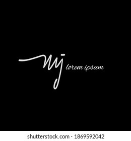 MJ M J Initial handwriting creative fashion elegant design logo template vector