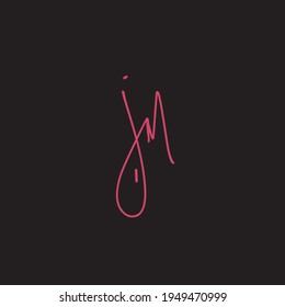 MJ m j Escritura manual inicial moda creativa diseño elegante logo Firmar plantilla vector icono