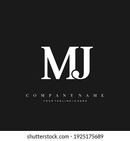 MJ Minimal Luxury Initial Logo vector.