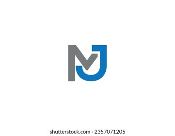 MJ diseño de logotipo moderno plantilla de icono vectorial con fondo blanco