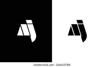 MJ or NJ letter alphabet logo design in vector format.