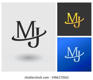 MJ professional logo vector monogram minimalist modern letter initial modern company popular creative logo template