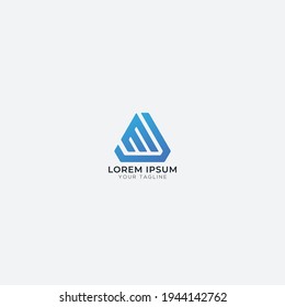 MJ triangle letter logo MJ design modern