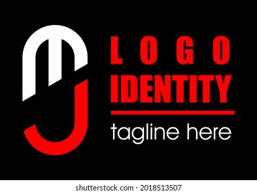 MJ Type Geometrical Logo Design for Company Business. Logo Identity for Branding