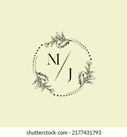 MJ wedding initial logo letters in high quality professional design that will print well across any print media