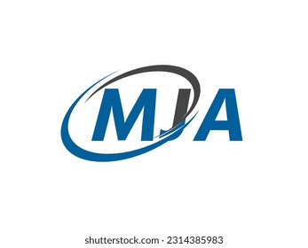 MJA letter creative modern elegant swoosh logo design