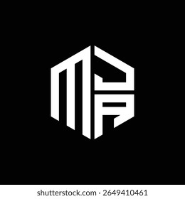 Logotipo MJA Ícone MJA Monograma MJA Letra MJA minimalista Círculo plano Design de logotipo abstrato moderno único.
