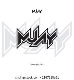 MJAY Letra Typhography Text , perfecto para el diseño de camisetas, ropa, caramelos, etc.