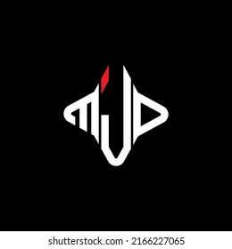 MJD-Brief-Logo kreatives Design mit Vektorgrafik