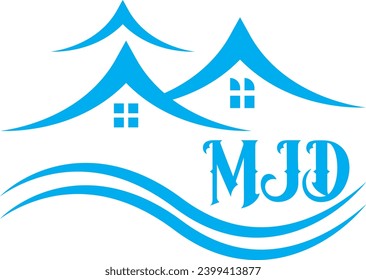 LOGOTIPO DE CARTA DE LOGOTIPO MONOGRAM DE ARCHIVO DE VECTOR DE LOGOTIPO INMOBILIARIO DE MJD PARA CONSTRUCCIÓN