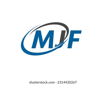 MJF letter creative modern elegant swoosh logo design