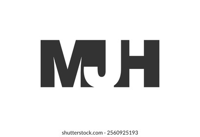 MJH logo design. Initial letter M J H bold font style for tech startups, consulting, corporate branding. Creative company name, headlines typography identity, trendy logotype. Vector illustration.
