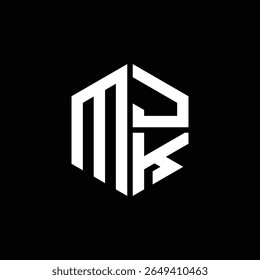 MJK logo MJK icono MJK monograma MJK letra minimalista Círculo plano Diseño de logotipo abstracto moderno único.