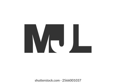 MJL logo design. Initial letter M J L bold font style for tech startups, consulting, corporate branding. Creative company name, headlines typography identity, trendy logotype. Vector illustration.