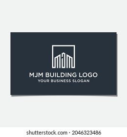 MJM BUILDING LOGO DESIGN VECTOR