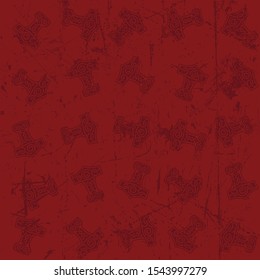 Mjollnir Pattern. Background. Red Thor's Hammer