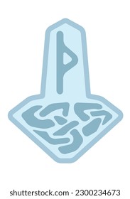 Mjolnir, mjolnir or mjolnir ("destroyer") - in Norse mythology, the hammer of the god Thor on a white background