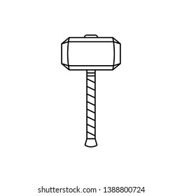Mjolnir, Thor Hammer Icon Vector Illustration Logo Template