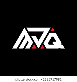 MJQ triangle letter logo design with triangle shape. MJQ triangle logo design monogram. MJQ triangle vector logo template with red color. MJQ triangular logo Simple, Elegant, and Luxurious design.