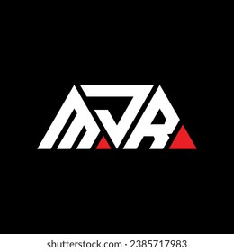 Diseño del logotipo de la letra triangular MJR con forma triangular. Monograma de diseño del logotipo del triángulo MJR. Plantilla de logotipo vectorial triangular MJR con color rojo. Logo triangular de MJR Diseño sencillo, elegante y lujoso.