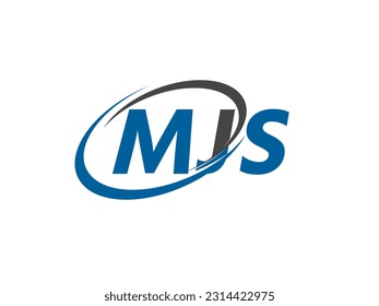 MJS letter creative modern elegant swoosh logo design