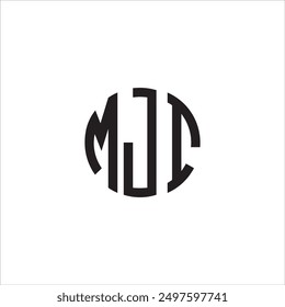 El logotipo del monograma de MJT es circular en negro y sobre un fondo blanco