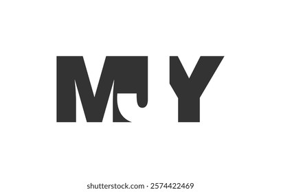 MJY logo design. Initial letter M J Y bold font style for tech startups, consulting, corporate branding. Creative company name, headlines typography identity, trendy logotype. Vector illustration.