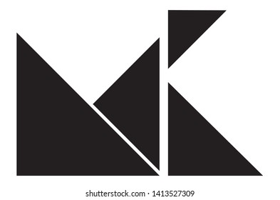 MK, Abstract, Design, triangle, Logo