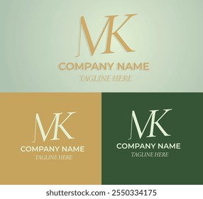 Plantilla de diseño de logotipo de letra inicial de alfabeto MK.