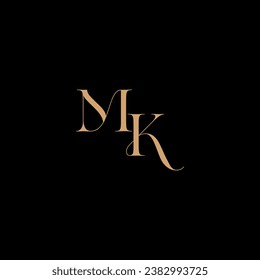 MK Alphabet inicial Letra Monograma Icono Logotipo,Letra M y K logotipo o iniciales MK dos modernos símbolos de monograma.Letra MK,KM logotipo de lujo.Diseño de logotipo MK lujoso icono.diseño de camiseta.