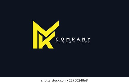 Letras alfabéticas MK Iniciales Logotipo Monograma KM, M y K
