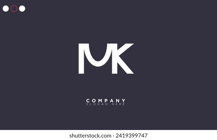  MK Alphabet letters Initials Monogram logo KM, M and K