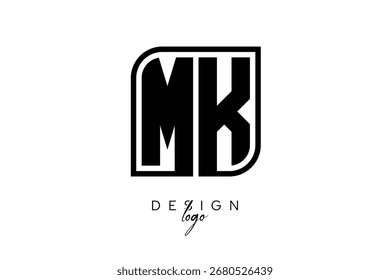 Logotipo del monograma del bloque de MK – Letra geométrica negrita en estilo rectangular para la marca y la identidad modernas