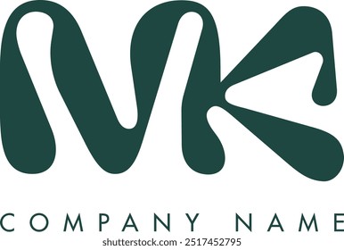 MK criativo moderno abstrato carta logotipo vetor design. Utilizável para sua empresa ou empresa e identidade da marca.