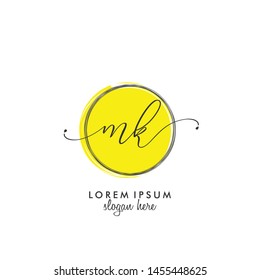 MK Initial beauty monogram logo vector