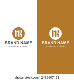 MK initial botanical wedding crest design. Vintage monogram with botanical floral crest design vector illustration.