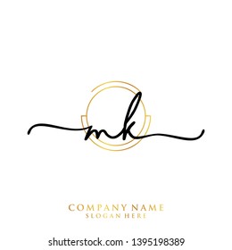 MK Initial handwriting logo template