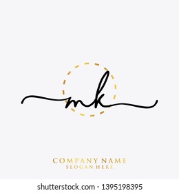 MK Initial handwriting logo template