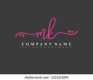 MK Initial handwriting logo vector