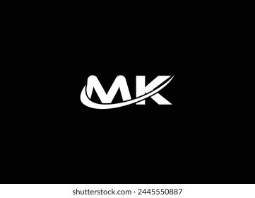 Diseño de logotipo de carta inicial MK y logotipo creativo