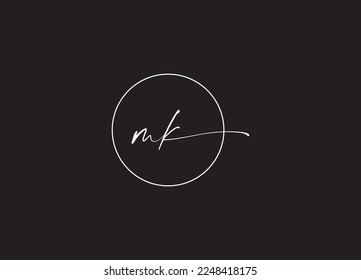 Diseño de icono de monograma de la carta inicial MK