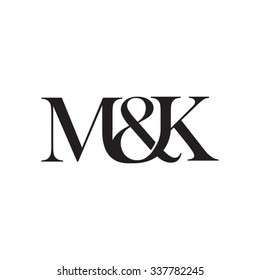 M&K Initial Logo. Ampersand Monogram Logo