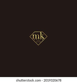 MK Logo inicial diamante de lujo ilustración de boda